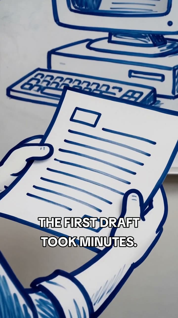Vertical ad 2, opening line: The first draft took minutes.