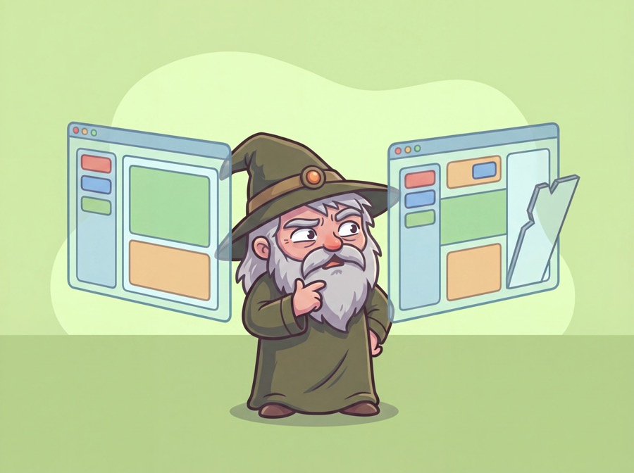 A product person comparing two app screens